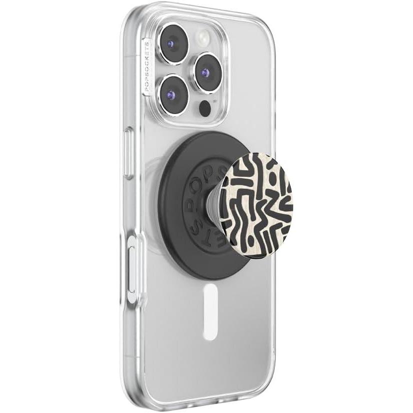 imagePopSockets Phone Grip for MagSafe with Kickstand Magnetic Stand Swappable Top Secure Hold for iPhone MagSafe Cases Phone ampamp Tablet Grip  PopnLock