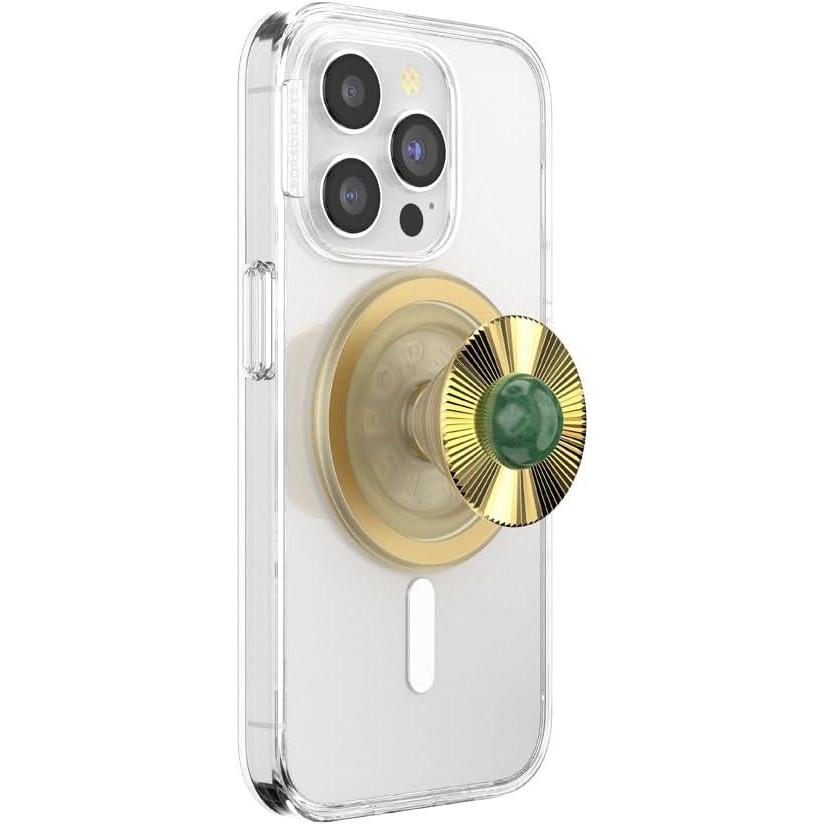 imagePopSockets Phone Grip for MagSafe with Kickstand Magnetic Stand Swappable Top Secure Hold for iPhone MagSafe Cases Phone ampamp Tablet Grip Cute PopSockets Gem Brooch Jade