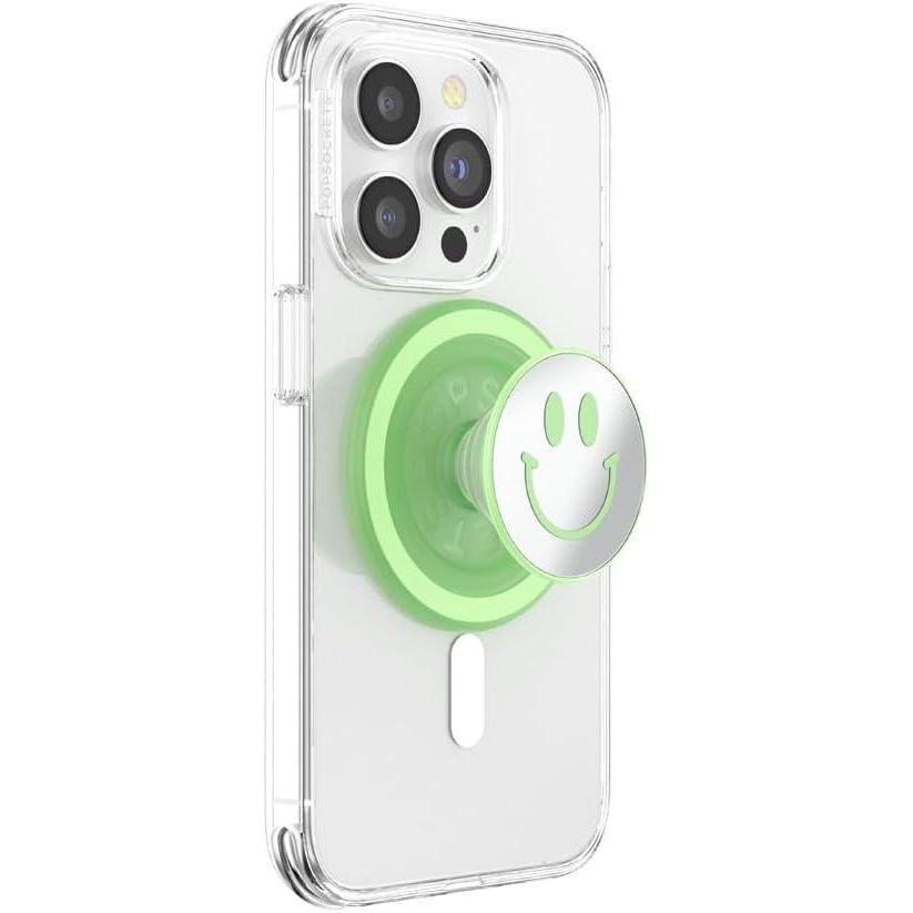 imagePopSockets Phone Grip for MagSafe with Kickstand Magnetic Stand Swappable Top Secure Hold for iPhone MagSafe Cases Phone ampamp Tablet Grip Cute PopSockets Matcha Dew Happy ReflexHappy Reflex