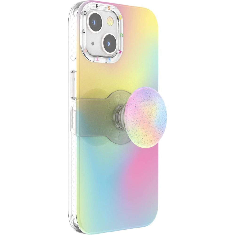 imagePopSockets iPhone 13 Case with Phone Grip and Slide Phone Case for iPhone 13 Blacksolid