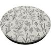 Black & Cream Butterfly Meadow Botanical Wildflower Pattern PopSockets PopGrip for MagSafe(Adhesive PopGrip)
