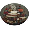 Books And Coffee Lover Flower Reading Book PopSockets Adhesive PopGrip(Adhesive PopGrip)