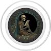 Cute & Creepy Book Lover Goth Skull Design Co Librarian Skeleton Gothic Goth Book Reading Lover PopSocket Adhesive PopGrip for Smartphones with Smooth, Hard, Plastic Cases – Black(Magnetic PopGrip)