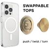 PopSockets Phone Grip for MagSafe with Kickstand, Magnetic Stand, Swappable Top, Secure Hold for iPhone MagSafe Cases, Phone & Tablet Grip – Alum Radial Gold