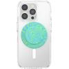 PopSockets Phone Grip for MagSafe with Kickstand, Magnetic Stand, Swappable Top, Secure Hold for iPhone MagSafe Cases, Phone & Tablet Grip – Aluminum Topo(Swirl Lime)