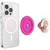 PopSockets Phone Grip for MagSafe with Kickstand, Magnetic Stand, Swappable Top, Secure Hold for iPhone MagSafe Cases, Phone & Tablet Grip – Aluminum Topo(Carousel Pony)