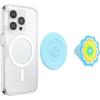 PopSockets Phone Grip for MagSafe with Kickstand, Magnetic Stand, Swappable Top, Secure Hold for iPhone MagSafe Cases, Phone & Tablet Grip – Aluminum Topo(Kaleidoscope Blue)