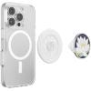 PopSockets Phone Grip for MagSafe with Kickstand, Magnetic Stand, Swappable Top, Secure Hold for iPhone MagSafe Cases, Phone & Tablet Grip – Enamel Water Lily Midnight(Water Lily Midnight)
