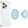 PopSockets Phone Grip for MagSafe with Kickstand, Magnetic Stand, Swappable Top, Secure Hold for iPhone MagSafe Cases, Phone & Tablet Grip – Molded Flower Blue Sigh(Blue Sigh)