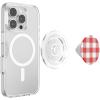 PopSockets Phone Grip for MagSafe with Kickstand, Magnetic Stand, Swappable Top, Secure Hold for iPhone MagSafe Cases, Phone & Tablet Grip – Red Gingham