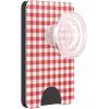 PopSockets Phone Wallet with Expanding Grip and Adapter Ring for MagSafe, Phone Card Holder, Wireless Charging Compatible, Wallet Compatible with MagSafe – Phantom Aspen(Rosso Gingham)