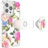PopSockets iPhone 13 Pro Case with Phone Grip and Slide, Phone Case for iPhone 13 Pro – Black(Vintage Floral)