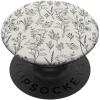 Black & Cream Butterfly Meadow Botanical Wildflower Pattern PopSockets PopGrip for MagSafe(Adhesive PopGrip)
