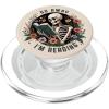 Go Away I’m Reading Funny Skeleton Book Lovers Bookish PopSockets Adhesive PopGrip(Magnetic PopGrip)