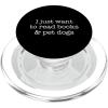 Pet Animal Lover Gift Bookworm Dog Books Reading PopSockets PopGrip: Swappable Grip for Phones & Tablets PopSockets Adhesive PopGrip(Magnetic PopGrip)
