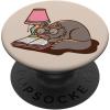 Reading Cat Book Worm PopSockets Adhesive PopGrip(Adhesive PopGrip)