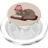 Reading Cat Book Worm PopSockets Adhesive PopGrip(Magnetic PopGrip)