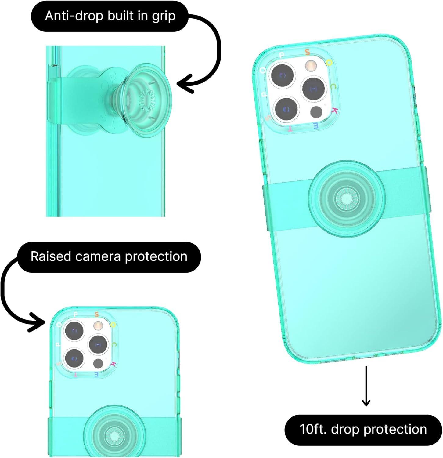 imagePopSockets iPhone 12 Pro Max Case with Phone Grip and Slide Phone Case for iPhone 12 Pro Max SpearmintSpearmint