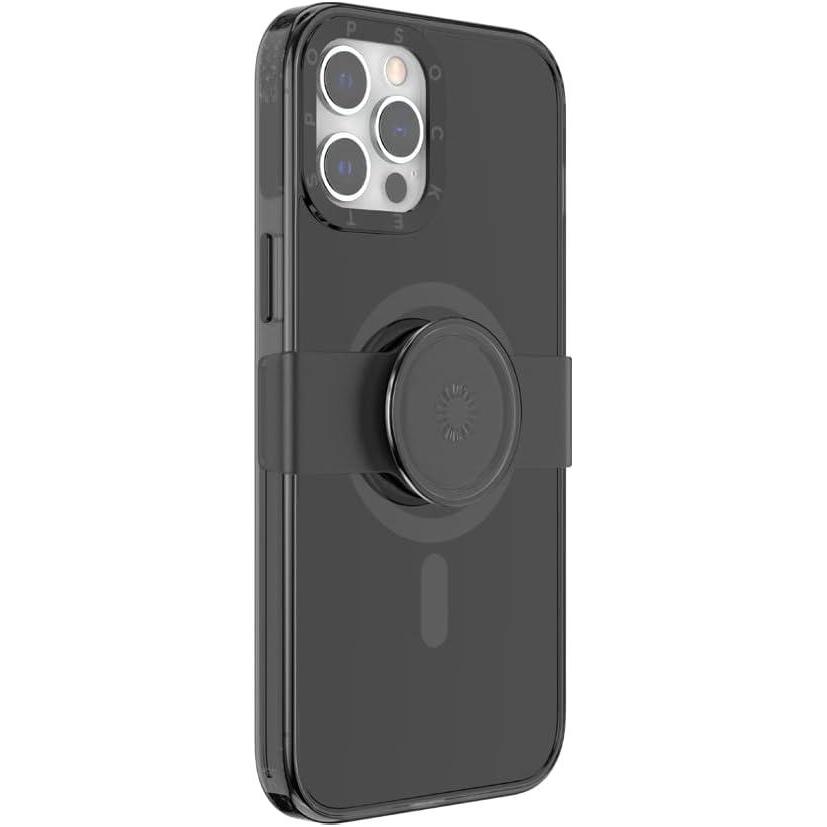imagePopSockets Black iPhone 12 Case and iPhone 12 Pro Case with Phone Grip and Slide Compatible with MagSafeBlack