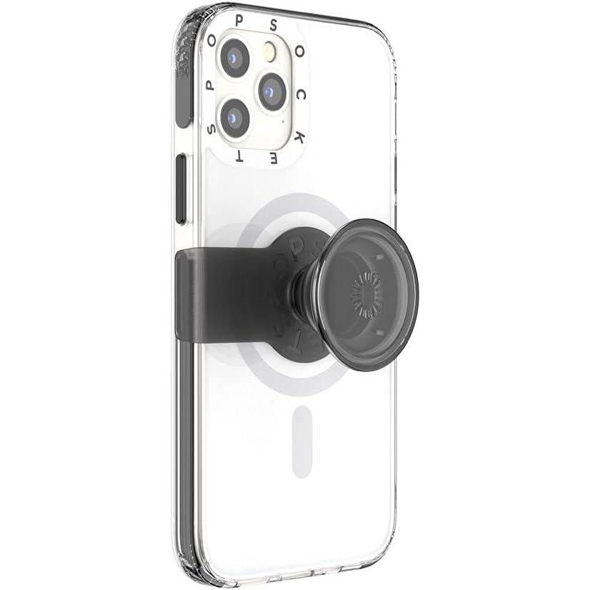 imagePopSockets Black iPhone 12 Case and iPhone 12 Pro Case with Phone Grip and Slide Compatible with MagSafeWhite