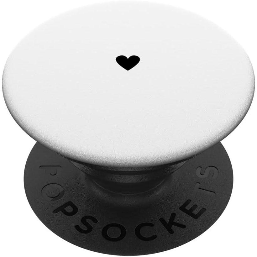 imagePopSockets Phone Grip Heart Cute  Small Black Heart PopSockets PopGrip for MagSafeAdhesive PopGrip