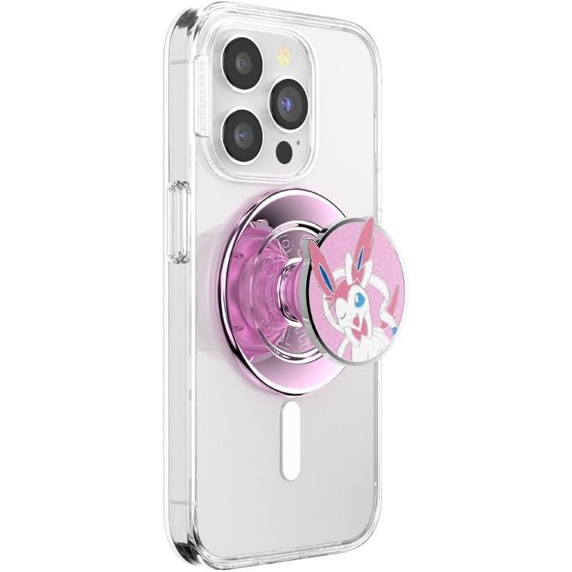 imagePopSockets Phone Grip for MagSafe with Kickstand Magnetic Stand Swappable Top Secure Hold for iPhone MagSafe Cases Phone ampamp Tablet Grip Pokemon Fairy  Tidepool Squishy Jigglypuff SparkleSylveon Wink