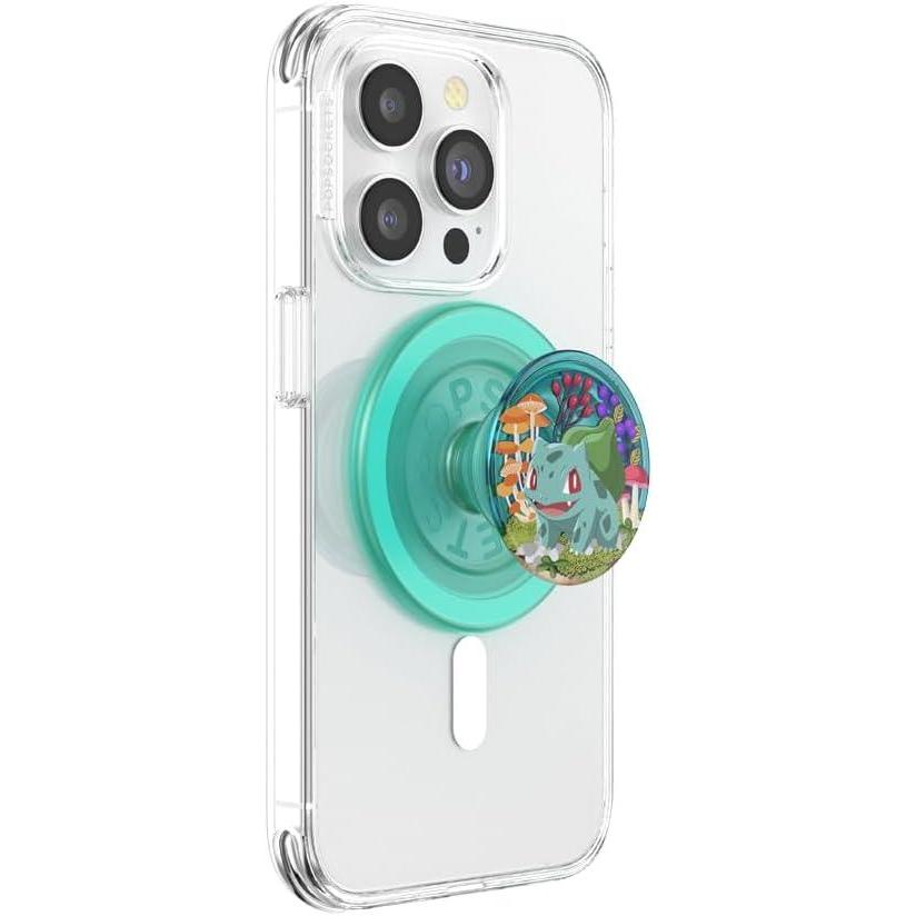 imagePopSockets Phone Grip for MagSafe with Kickstand Magnetic Stand Swappable Top Secure Hold for iPhone MagSafe Cases Phone ampamp Tablet Grip Pokemon Fairy  Tidepool Squishy Jigglypuff SparkleBulbasaur Mint
