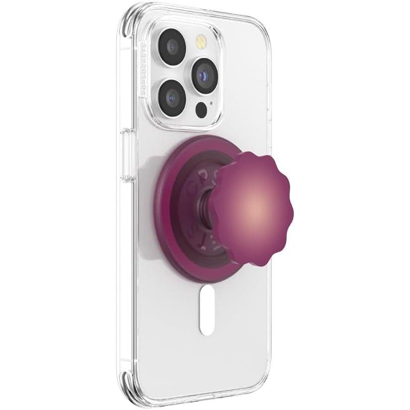 imagePopSockets Phone Grip with Expanding Kickstand Adhesive Grip  Molded Flower HorchataRed Wine