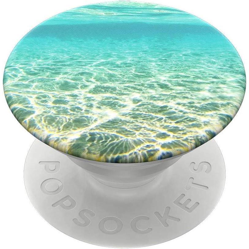 imagePopSockets Phone Grip with Expanding Kickstand Adhesive Grip  Monstera DeliciosaBlue Lagoon