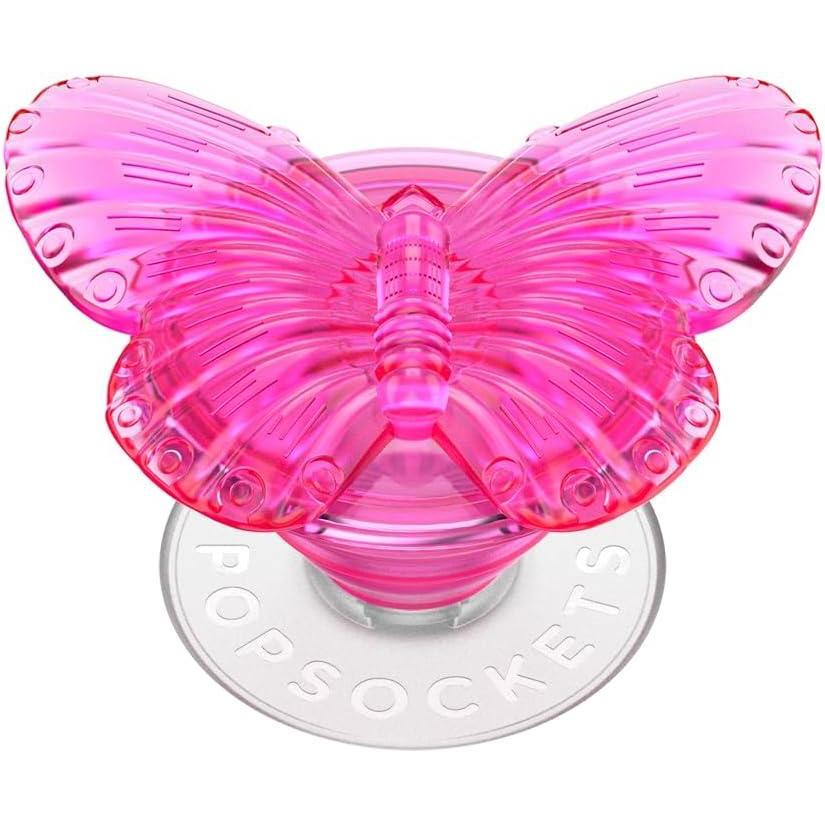 imagePopSockets Phone Grip with Expanding Kickstand Adhesive Grip Enamel  Molded Butterfly Magenta
