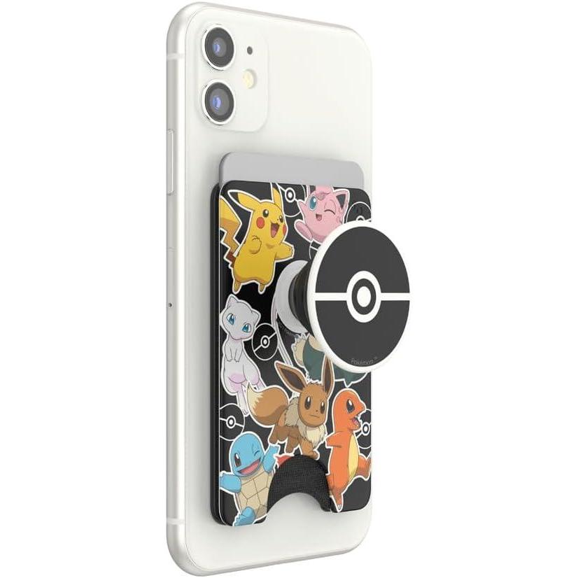 imagePopSockets Phone Wallet with Expanding Grip and Adapter Ring for MagSafe Phone Card Holder Wireless Charging Compatible Wallet Compatible with MagSafe Pokemon  Enamel Sylveons DreamPokemon Party