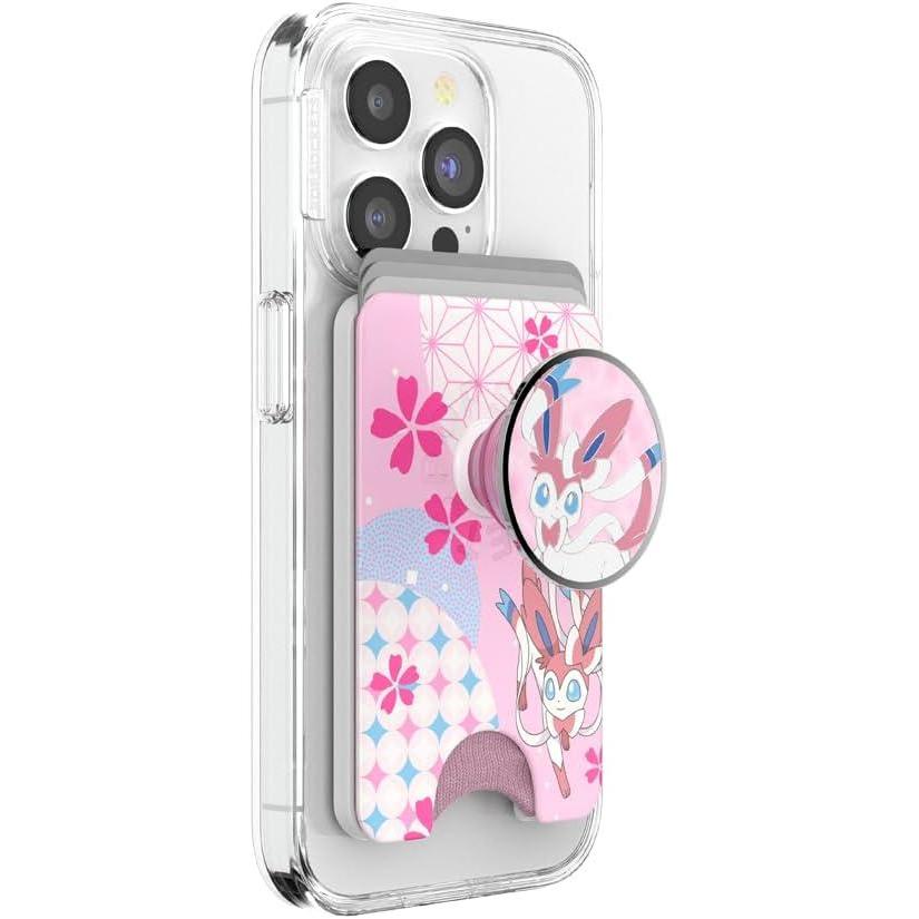 imagePopSockets Phone Wallet with Expanding Grip and Adapter Ring for MagSafe Phone Card Holder Wireless Charging Compatible Wallet Compatible with MagSafe Pokemon  Enamel Sylveons DreamSylveons Dream