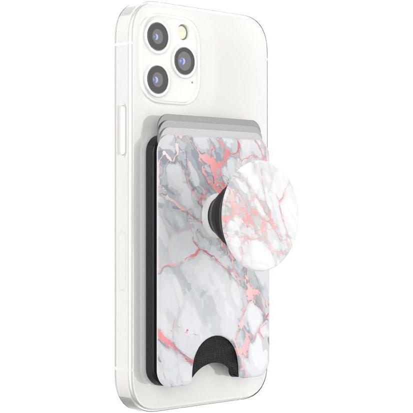 imagePopSockets Phone Wallet with Expanding Phone Grip Card Holder Graphic PopWallet  Rose Gold LutzRose Gold