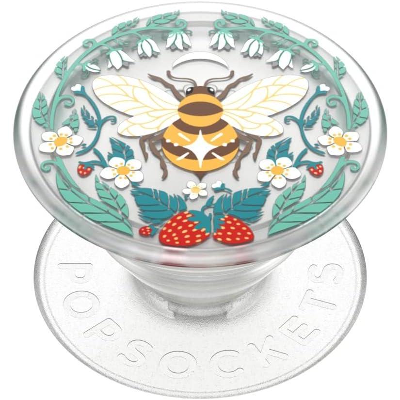 imagePopSockets PlantBased Phone Grip with Expanding Kickstand Adhesive Grip EcoFriendly  Translucent CactiBee Boho