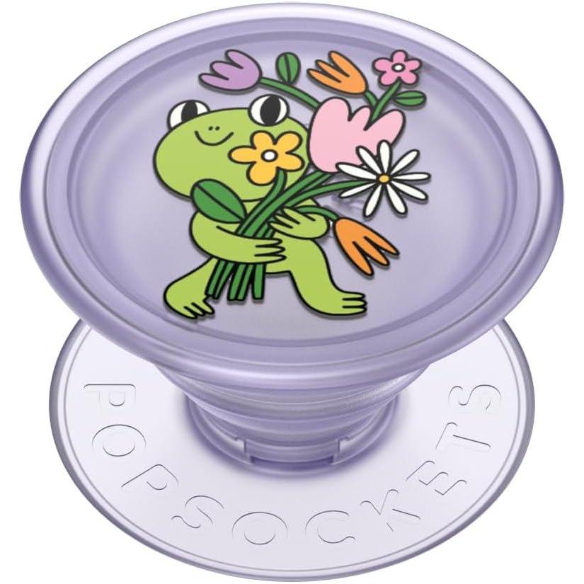 imagePopSockets PlantBased Phone Grip with Expanding Kickstand Adhesive Grip EcoFriendly  Translucent CactiFlower Frank