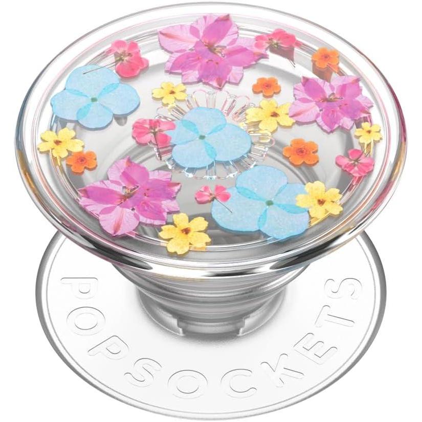 imagePopSockets Translucent Phone Grip with Expanding Kickstand PopSockets for Phone Translucent PopGrip  Black DiscoDelicate Floral
