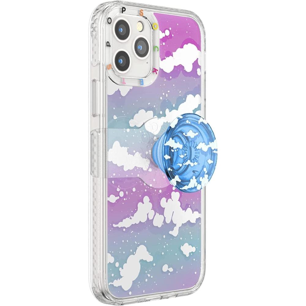 imagePopSockets iPhone 1212 Pro Case with Repositionable Slide Grip and Compatible with MagSafe  BlackOn Cloud Nine