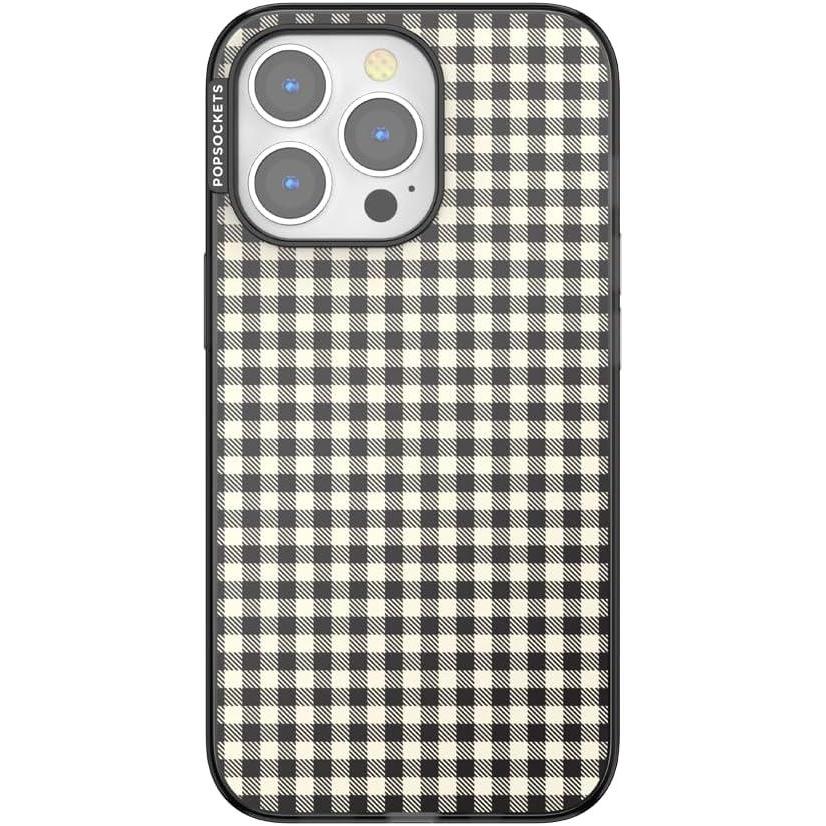 imagePopSockets iPhone 13 Pro Case Compatible with MagSafe Phone Case for iPhone 13 Pro Wireless Charging Compatible Gingham
