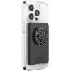 Black Silver Leopard Print PopSockets Adhesive PopGrip(Magnetic PopWallet)