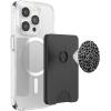 Black Silver Leopard Print PopSockets Adhesive PopGrip(Magnetic PopWallet)