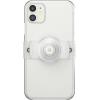 PopSockets Phone Grip Slide for Phones and Cases, Sliding Phone Grip with Expanding Kickstand – Clear on White(White Clear)