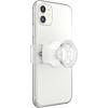PopSockets Phone Grip Slide for Phones and Cases, Sliding Phone Grip with Expanding Kickstand – Clear on White(White Clear)