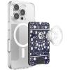 PopSockets Phone Wallet with Expanding Grip and Adapter Ring for MagSafe, Phone Card Holder, Wireless Charging Compatible, Wallet Compatible with MagSafe – Bandana Blues