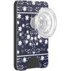 PopSockets Phone Wallet with Expanding Grip and Adapter Ring for MagSafe, Phone Card Holder, Wireless Charging Compatible, Wallet Compatible with MagSafe – Bandana Blues