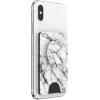 PopSockets Phone Wallet with Expanding Kickstand, Phone Card Holder – Pink Clouds(Dove White Marble)