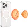 PopSockets Translucent Phone Grip with Expanding Kickstand, PopSockets for Phone, Translucent PopGrip – Black Disco(Orange Zest)