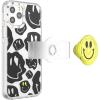 PopSockets iPhone 12/12 Pro Case with Repositionable Slide Grip and Compatible with MagSafe – Black(All Smiles)