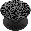 Black Silver Leopard Print PopSockets Adhesive PopGrip(Adhesive PopGrip)
