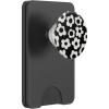 PopSockets Floral Phone Grip & Stand – Black Mod Flower PopSockets PopWallet for MagSafe(Magnetic PopWallet)