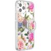 PopSockets iPhone 12/12 Pro Case with Repositionable Slide Grip and Compatible with MagSafe – Black(Vintage Floral)
